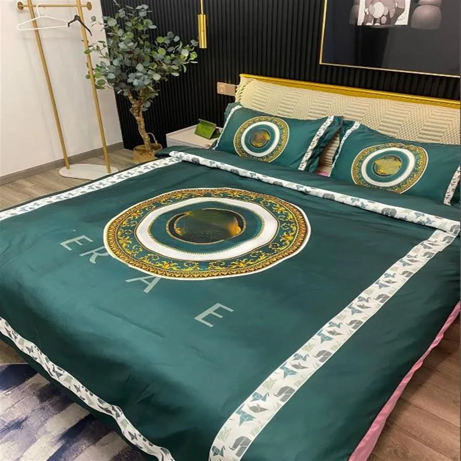 High-End-3-teiliger Bettbezug aus Baumwolle, gewebt, Queen-Size-Bettbezug im europäischen Stil, Kissenbezüge, Bettlaken, Bettdecke, Bettbezüge, Bettwäsche266A