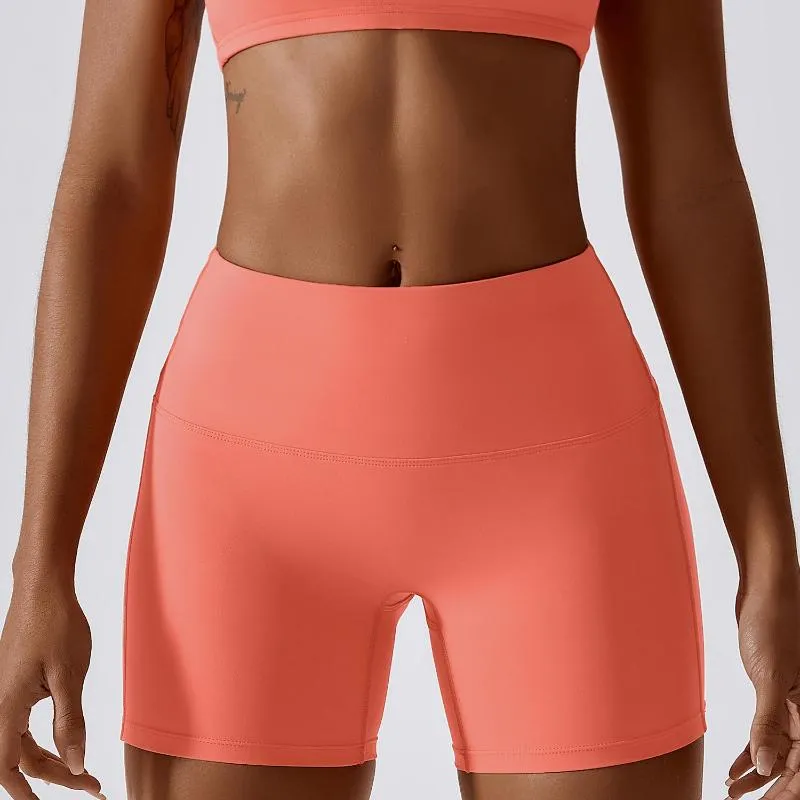 2023 Candy Color Lycra Sport Orange Workout Shorts Womens For