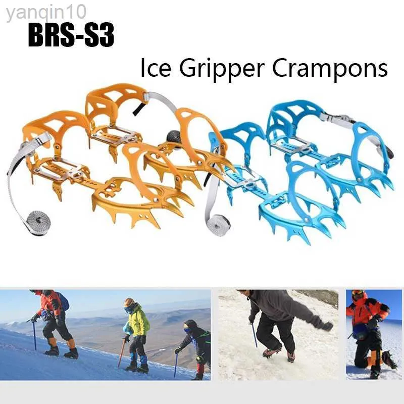 Rock Protection BRS S3 14 Teeth Claws Crampons Shoes Ultralight Anti-skid Aluminium Alloy Mountaineering Crampons Equipment HKD230810