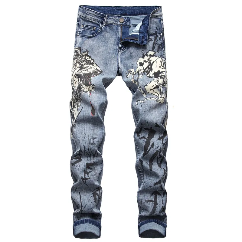 Stretch jeans stampato in 3D Modello di personalità Fashion Casual Slim pantaloni in denim per uomo designer jeans maschi pantaloni pantaloni pantaloni top sell #03