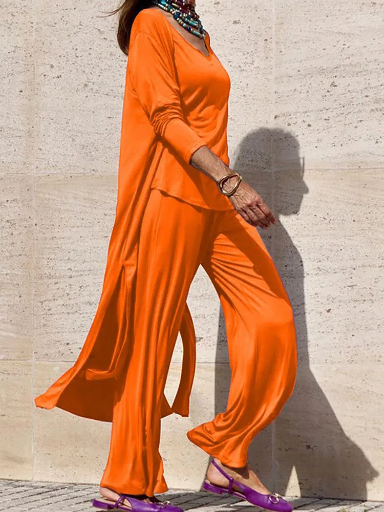 Hongsui Women's Cotton Linen Palazzo Pants Drawstring Waist Wide Leg Loose  Trousers with Pockets Orange at Amazon Women's Clothing store