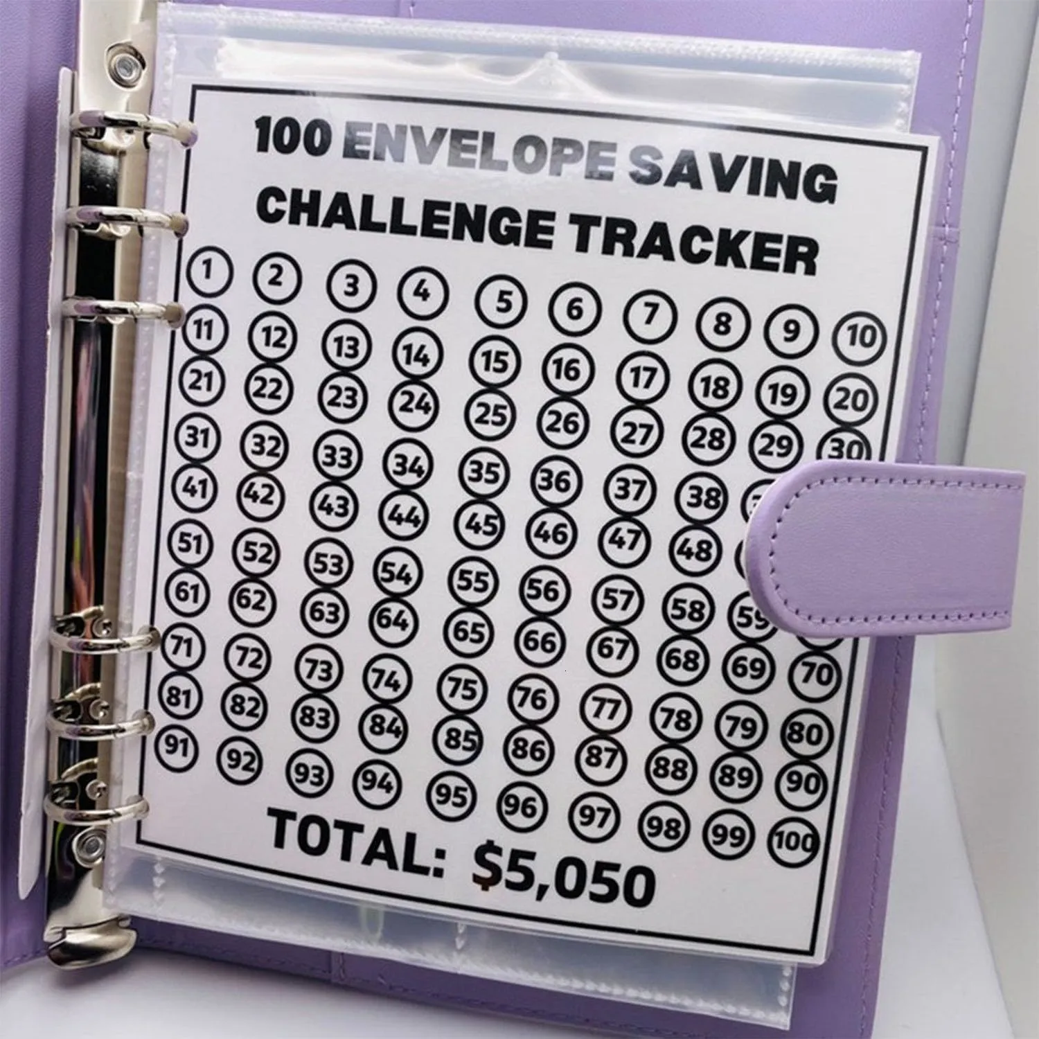 100 Envelopes Money Saving Challenge Book - Save $5,050 Budget Binder With Cash Envelopes