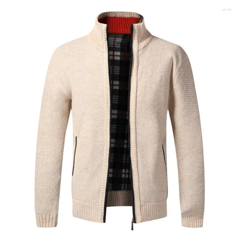 남자 스웨터 2023 가디건 플해 남성 가을 지퍼 겨울 따뜻한 재킷 수컷 니트 스웨터 코트 두꺼운 캐주얼 스위
