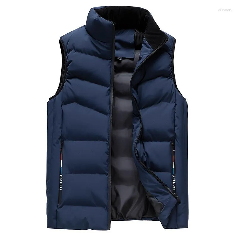 Men's Vests Winter Outdoor Casual Vest Travel Walk Warm Fashion Padded Puffer Sleeveless Jacket Plus Size Quilted Cotton