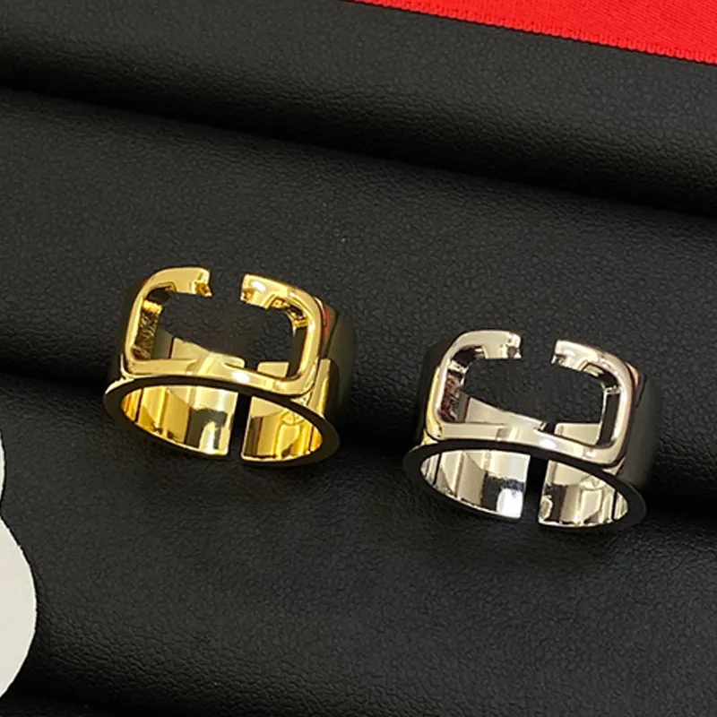 Prosty otwarty pierścień 18K Gold Slated 925 Srebrny stal ze stali nierdzewnej Pierścień Pierścień Młodzież Spersonalizowana błyszczące akcesoria biżuteria