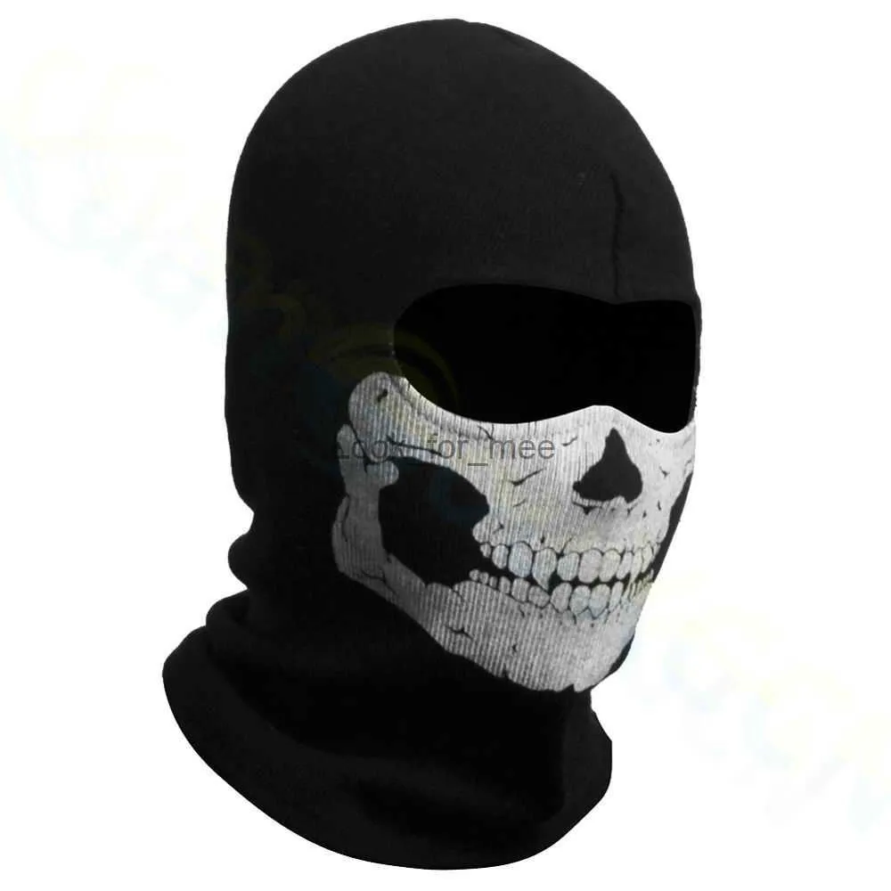 Motorcycle Balaclava Skull Print Moto Full Face Mask Windproof Skiing Head Neck Warmer Cycling Biker Hood Cap Men Helmet Liner HKD230810