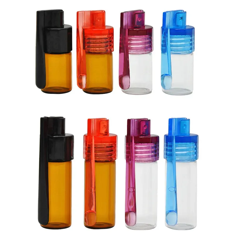 wholesale 36mm/51mm Glass Bottle Snuff Snorter Botella Bullet Acrylic Pill Simple