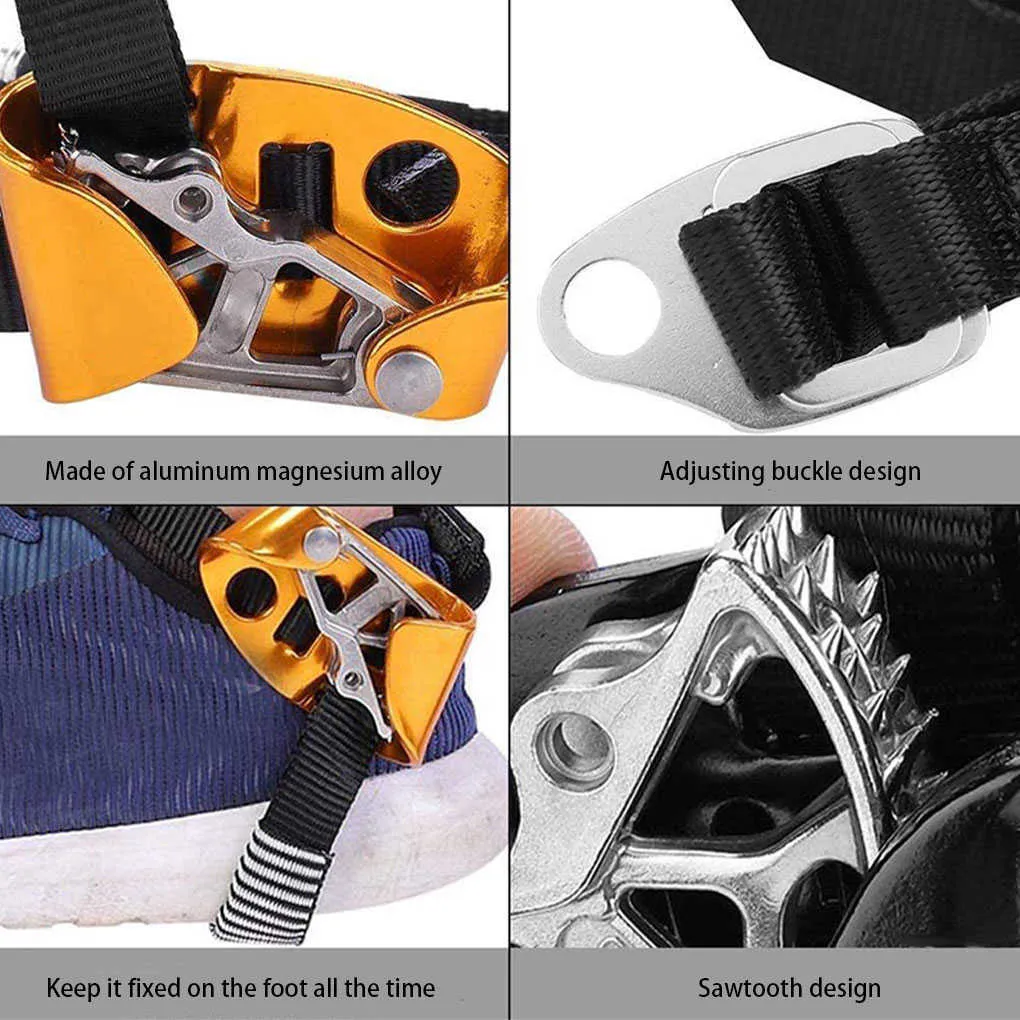 Rock Protection Climbing Foot Ascender Outdoor Universal Adjustable Strap Lifter Safety Grasp Devices Rope Riser Mountaineering Accessory HKD230811