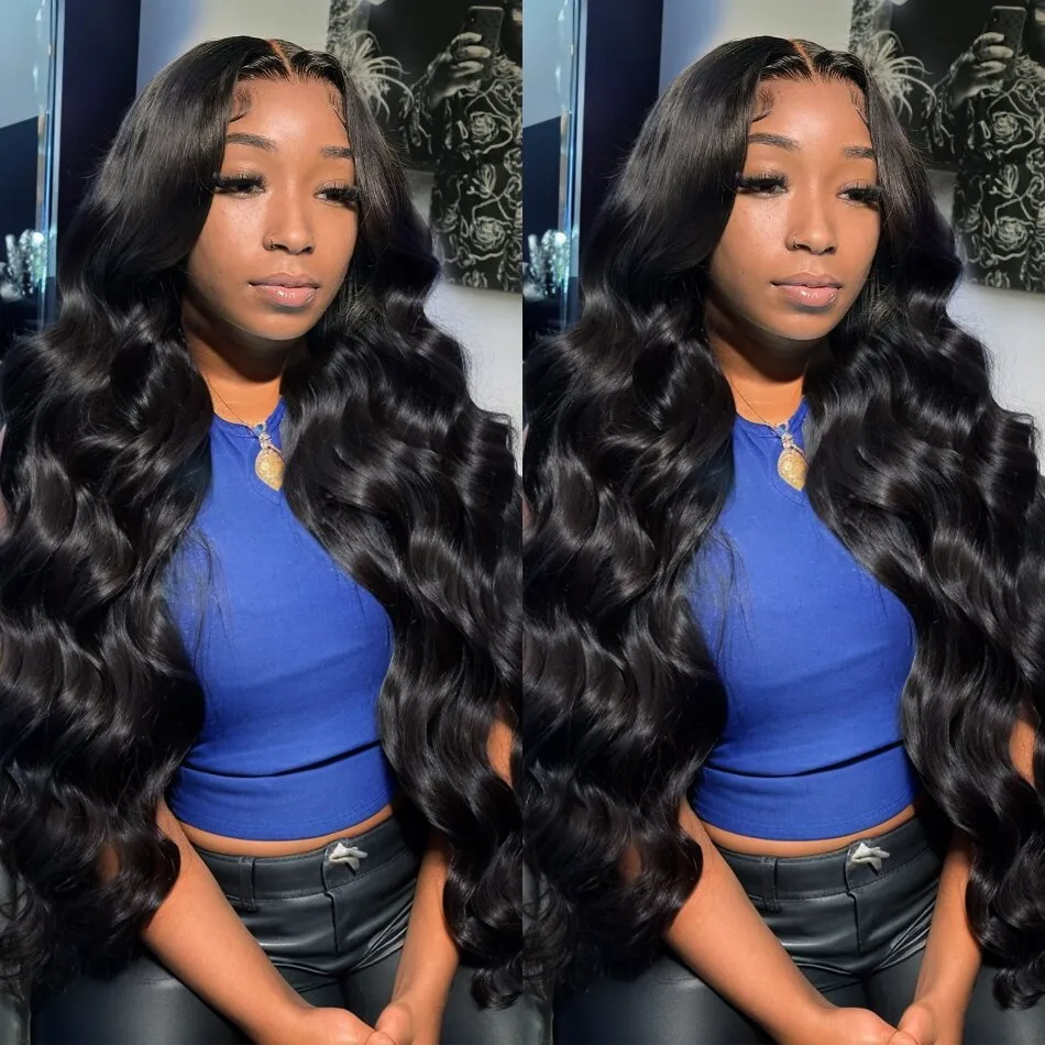 موجة الجسم 13x6 13x4 HD Lace Bront Wig 30inch Brazilian Wave 360 ​​Lace Humer Hair Haird 250 كثافة كاملة مسبقة