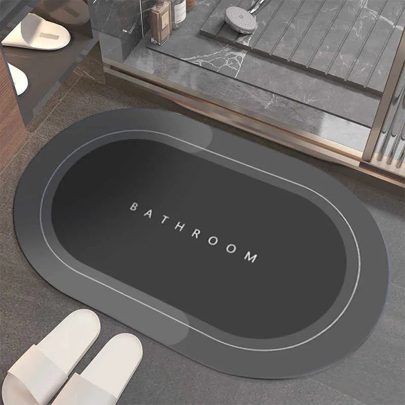 Super absorberande badmatta gummi badrumsmatta som inte är halkat ingångsdörrat nappa hudgolvmattor toalett mattan kökområde mattor hkd230809
