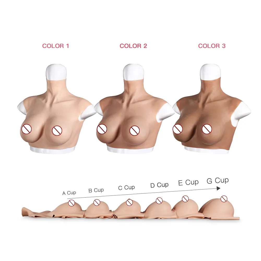 Crossdressing Silicone Breastplate B/E Cup Breast Forms Breast Plate For  Crossdressers Transgender Drag Queen Soft Cotton Filler (Color : Tan Color,  Size : D CUP) : : Fashion