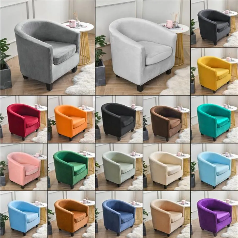 Housses de chaise de baignoire en velours de Style fendu avec housse de coussin amovible housse de Club à haute élasticité pour protecteur de meubles261v