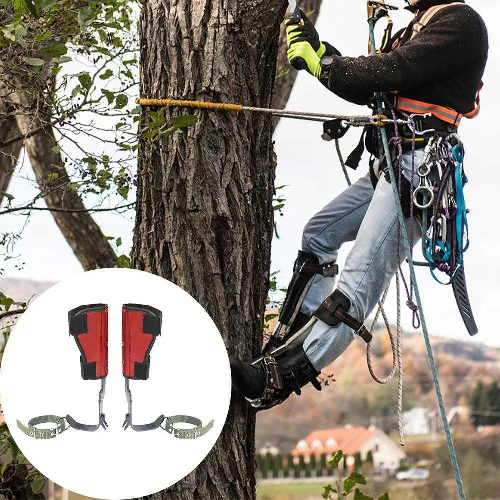 Tree Climbing Spikes - Tree Climbing Spikes Kit | Tree Climbing Spurs With Adjustable Safety Harness Belt Straps,Tree Pole Climbing Shoes Tool For Picking Fruit,Tree Spikes Climbing Gear For Kids Tree - View #4