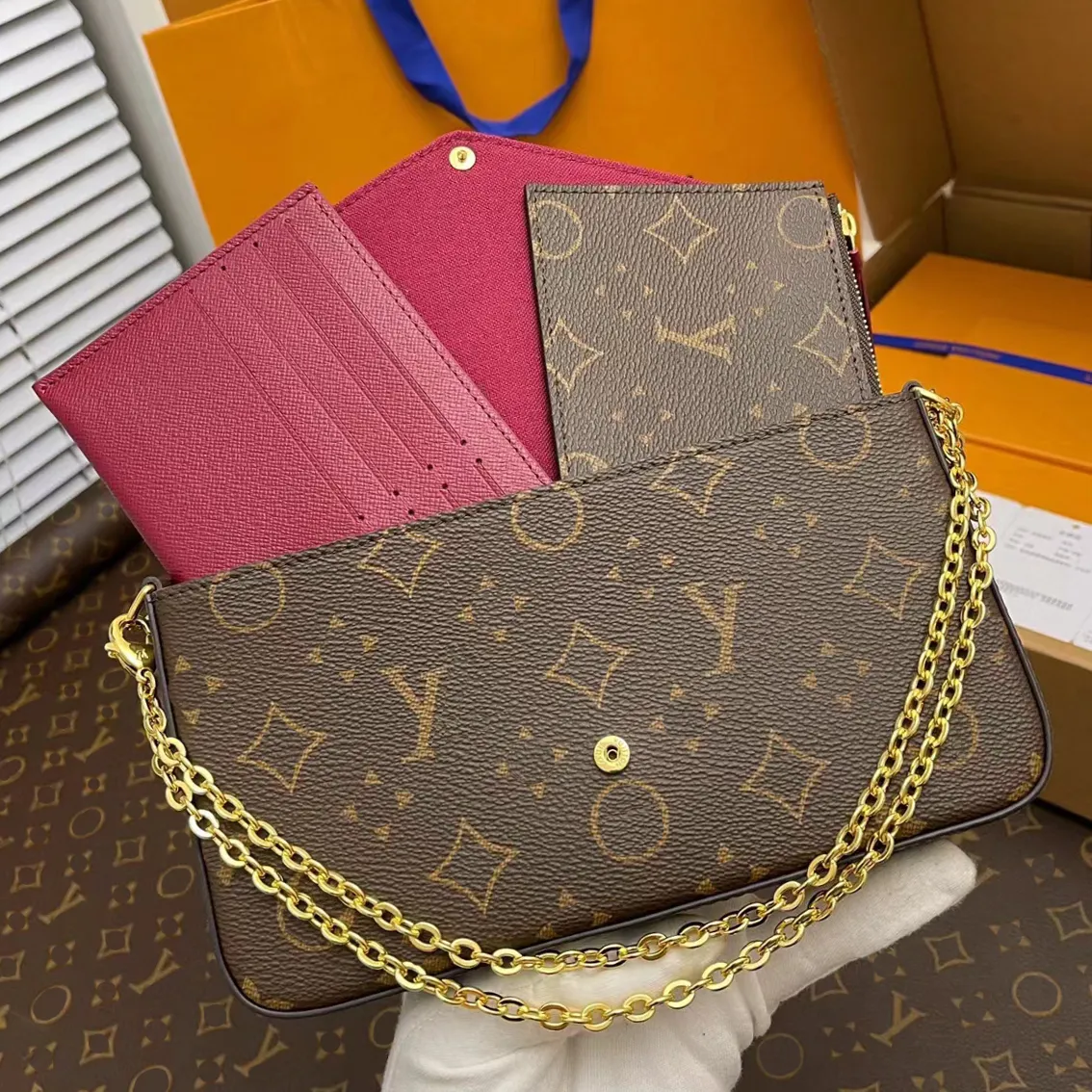 Designerskie torby na ramię luksusowe torebki krzyżowe damskie moda stary portfel kwiatowy 3 sztuki