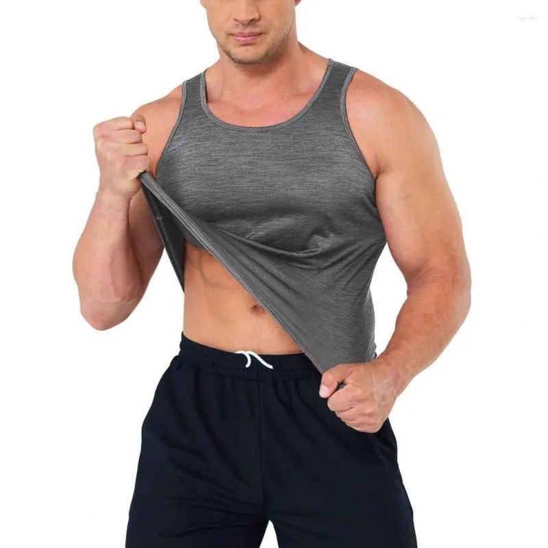 Herentanktops Ademend herentop Slim Fit Zomer Mouwloos Sneldrogend Gym Running Vest In effen kleuren Streetwear-stijl