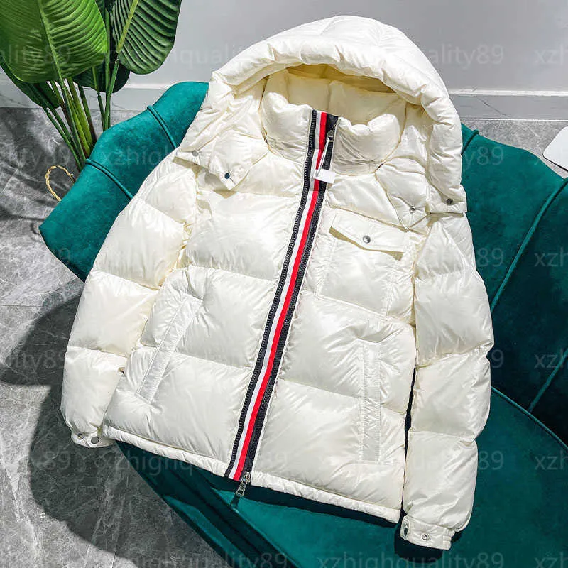 Down Jacket Winter Coat Puffer Jackets Parka Multi-color Striped Webbing Long Sleeved Thickened Fluffy Warm Short Coats Tops Designer Women Clothing