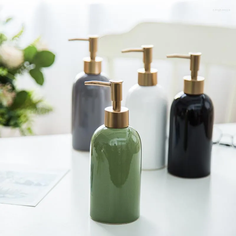 Garrafas de armazenamento Frasco de cerâmica simples para lavar as mãos Cor sólida Banheiro Creative Split El Shampoo Gel de banho Prensa