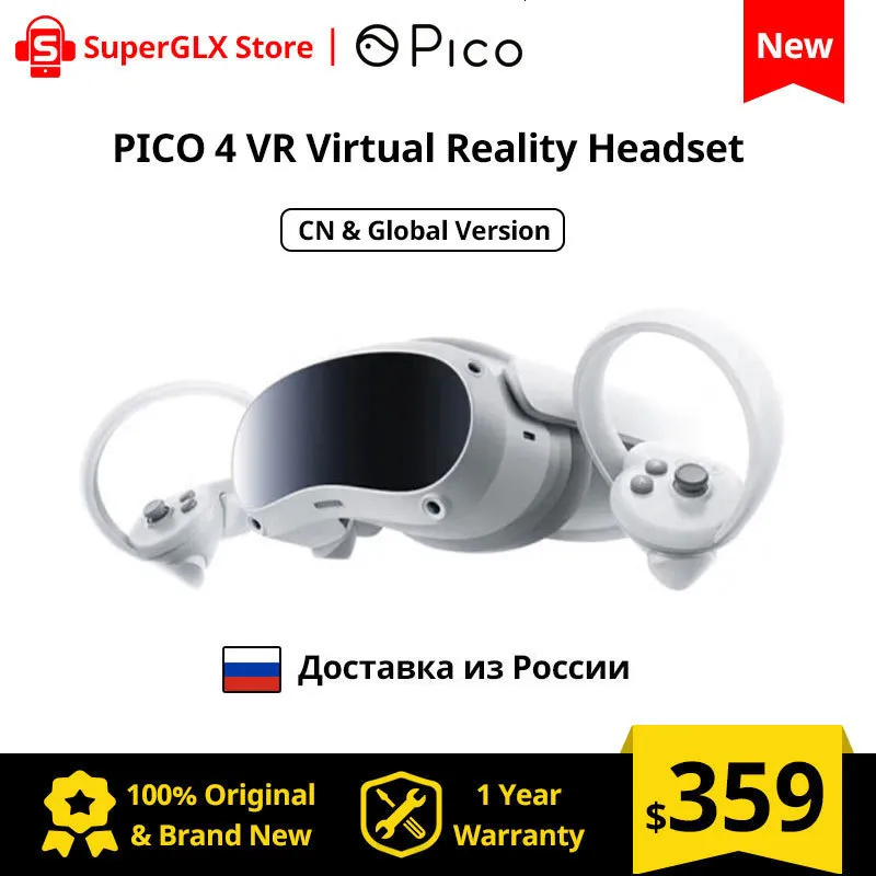 Szklanki VR 100% Oryginalne Pico 4 VR zestaw słuchawkowy All-In-One Wirtualna rzeczywistość słuchawkowa PICO4 3D VR GLASSES 4K Wyświetlacz do metaverse Stream Gaming 230809