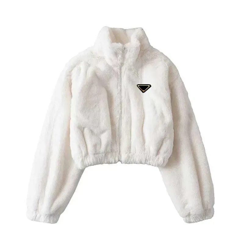 Womens Jacket Wool Down Coats Woman Thick Jackets Plush Windbreaker Long Sleeves With Letters Budge Coat S-L