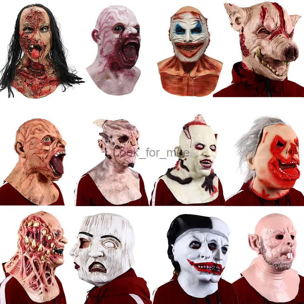 Halloween Horror blutige Maske gruselige böse Erwachsene Zombie Monster Vampire Dämon Latex Kostümparty Vollgesichts Maske Masquerade Requisiten HKD230810