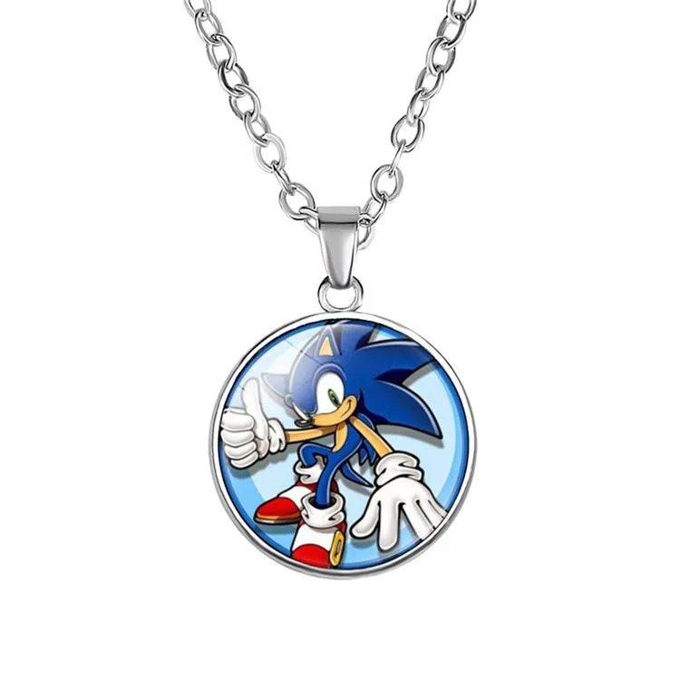 8 style New fashion game anime cartoon  pendant necklace sonic figure pattern necklace jewelry accessories Wholesale JJ178