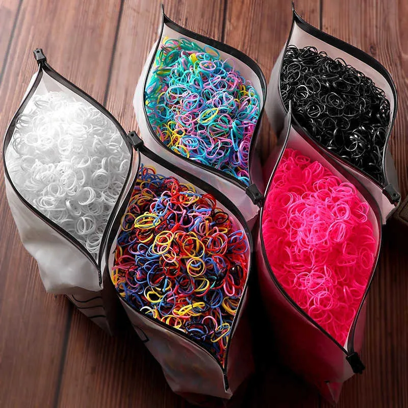 1000/2000Pcs Elastic Hair Bands Disposable Scrunchie Rubber Band Ponytail Holder Hair Ties Girls Headband Kids Hair Accessories