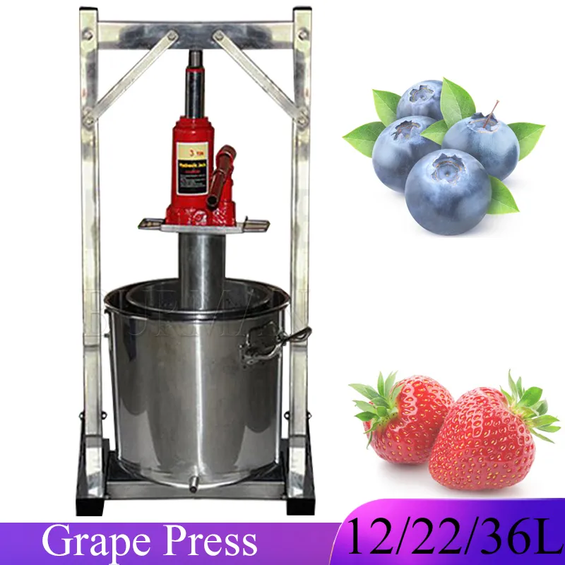 Commercial Capacity Manual Hydraulic Fruit Juicer Hand rostfritt stål druvmaskin liten