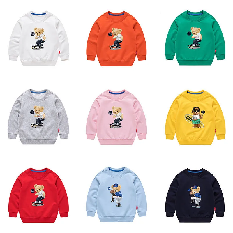 Hoodies Sweatshirts Çocuklar Sonbahar Bear Sweatershirts Erkek Kızlar Pamuk Uzun Kollu Çocuklar İçin Giyim 230809