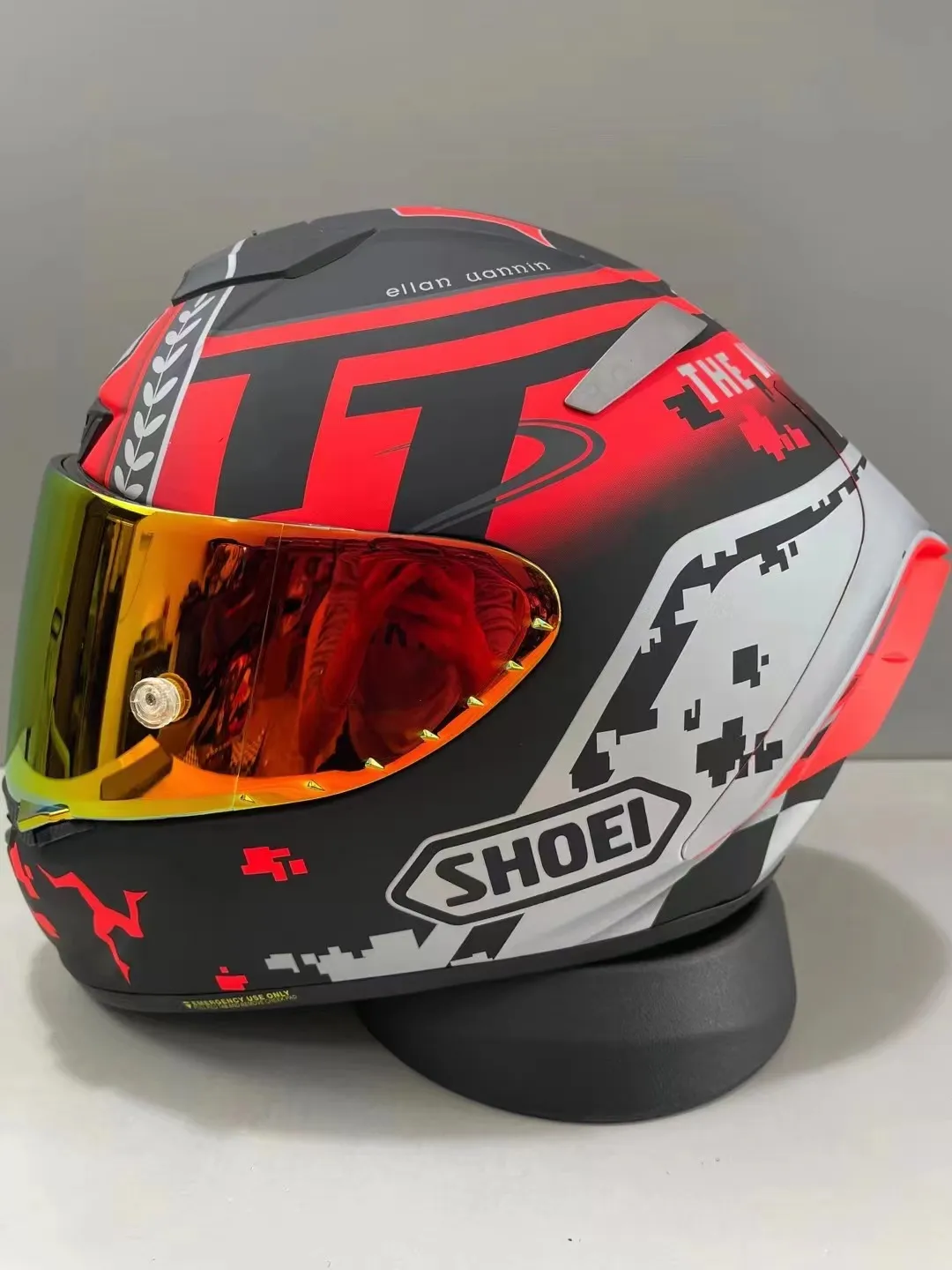 풀 페이스 슈이 X14 TT INSLE OF MAN RED X-SPRIT 3 오토바이 헬멧 안티 포그 바이저 맨 라이딩 자동차 모토 크로스 경주 오토바이 헬멧-오리널 헬멧