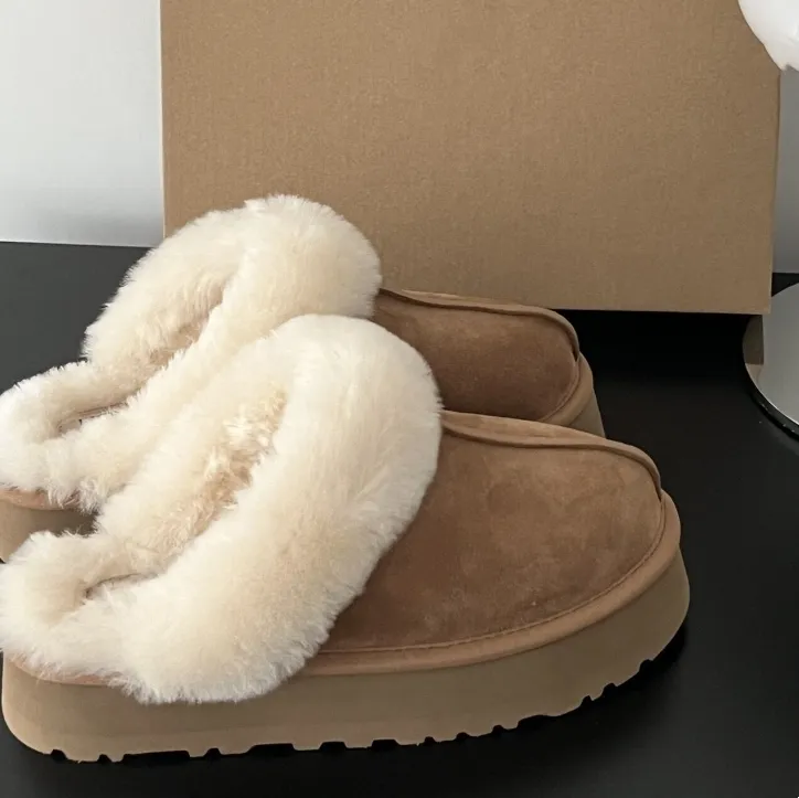 Winter Slipper Boots For Women Designer Platform Boots Men Tasman Fur Slippers Ultra Mini Thick Sole Boots Australia Real Sheepskin Snow Boot Tazz Shoes Big Size 35-44