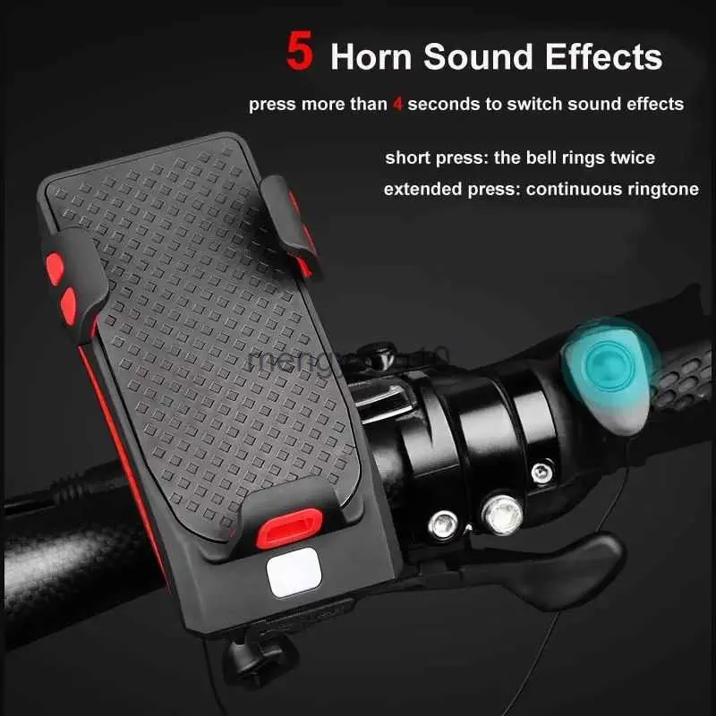 Waterproof 4 In 1 Lumina Bike Light With Phone Holder Mount Front