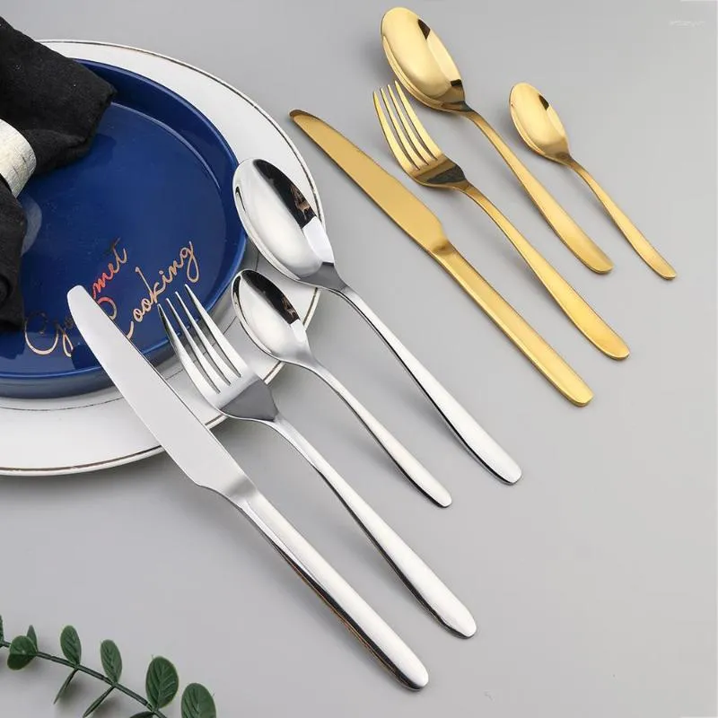 bestek sets 16/24 stks goud servies set roestvrij staal bestek servies mes lepel vork keuken luxe westerse gebruiksvoorwerpen cadeau