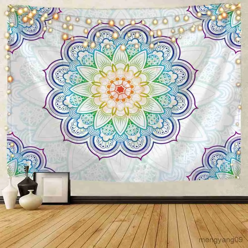 Tapestries Boho Mandala Tapestry for Bedroom Indian Hippie Bohemian Floral Wall Hanging Aesthetic Print Tapestries Decor Living Room Dorm R230810