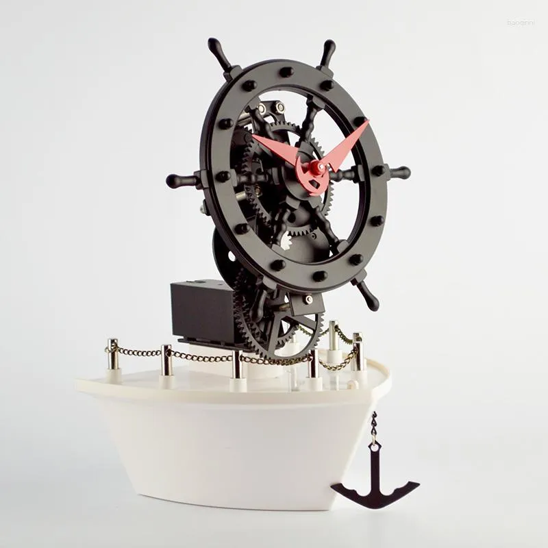Orologi da tavolo Design originale Timone per navi Orologio da salotto Personalità creativa Sedile da salotto