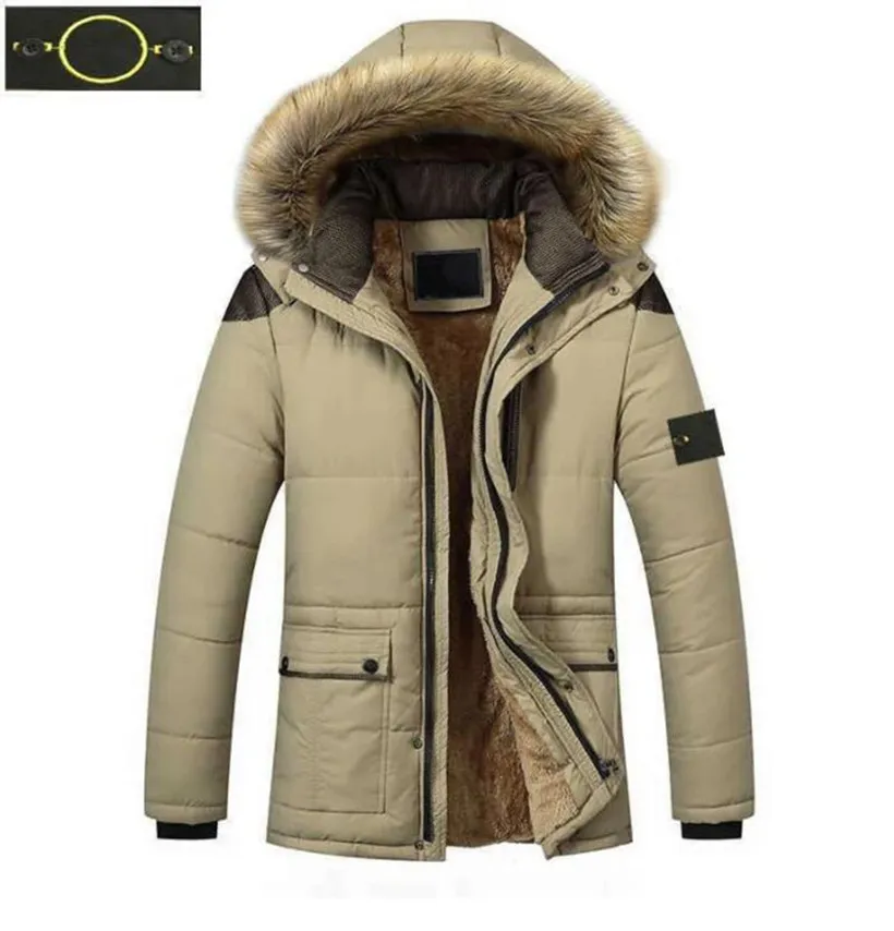 plus size Men's Winter Down stone Jackets island outdoor coats windproof overcoat stoney Waterproof and snow proof puffer Jacket Thick colla fur caot size S-4XL stone3