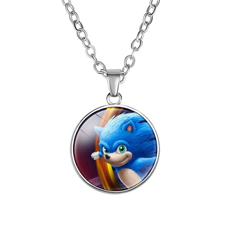 8 style New fashion game anime cartoon  pendant necklace sonic figure pattern necklace jewelry accessories Wholesale JJ178