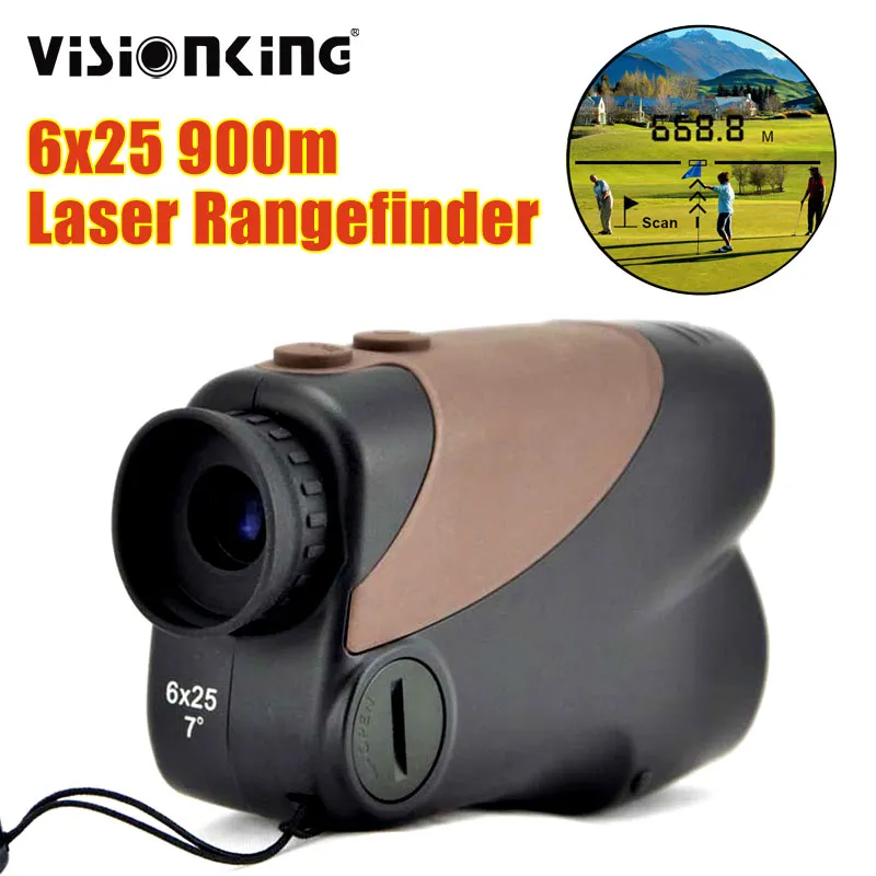 الرؤية 6x25 900M Laser Rangefinder Binocular Bak4 5-900M متر اختبار المسافة TELESCOP