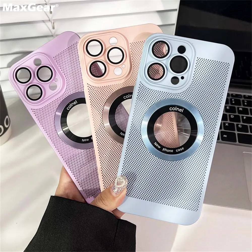 Cooling Mesh Logo Magnifier For Magsafe Case For IPhone 14 13 12 11 Pro