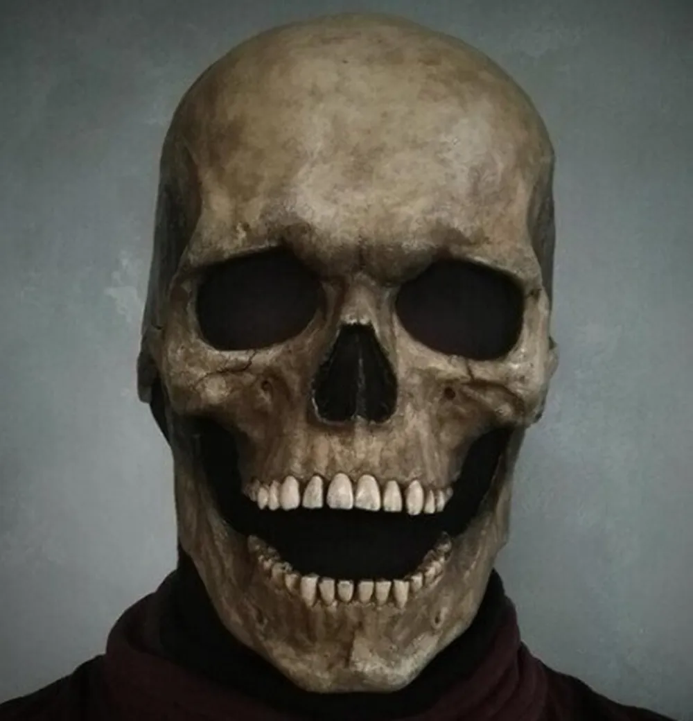 Маски для вечеринки маски на Хэллоуин подвижная челюсть полная голова маска черепа Хэллоуин