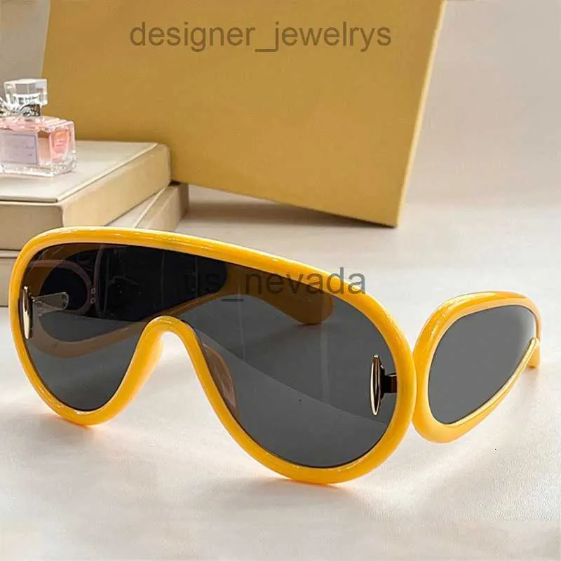Designer solglasögon lyxiga solglasögonvågmask LW40108i stora ramkvinnors glasfibermask mode uv400 skyddande glas med orig j230603