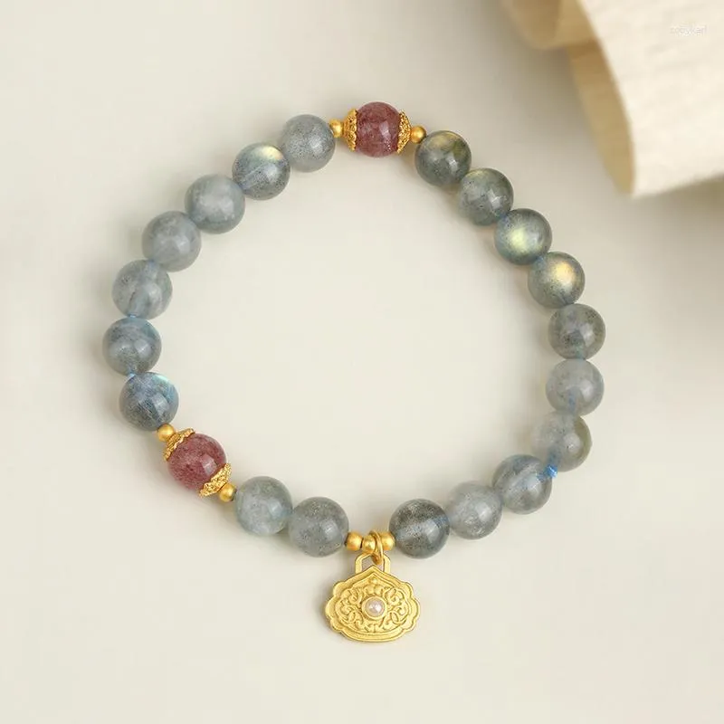 Strand Natural Grey Moonstone Bracciale da donna Animal Year Lucky Bead Summer