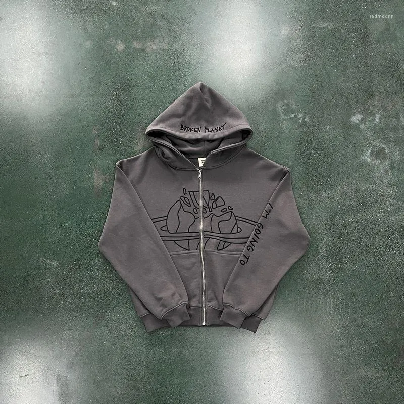 Broken Planet ジップフーディー ジップアップパーカー Broken Planet Zip Up Hoodie Soot Black メンズ - FW23 - JP