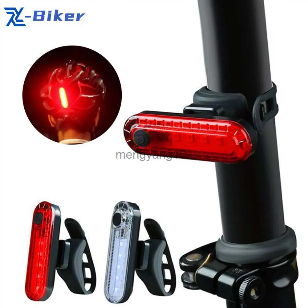 Bike Lights 4 Modes Bike Taillight Set USB Rechargeable Waterproof White Red Lamp Night Riding Safety Rear Lights for Bicycle MTB Helmet HKD230810
