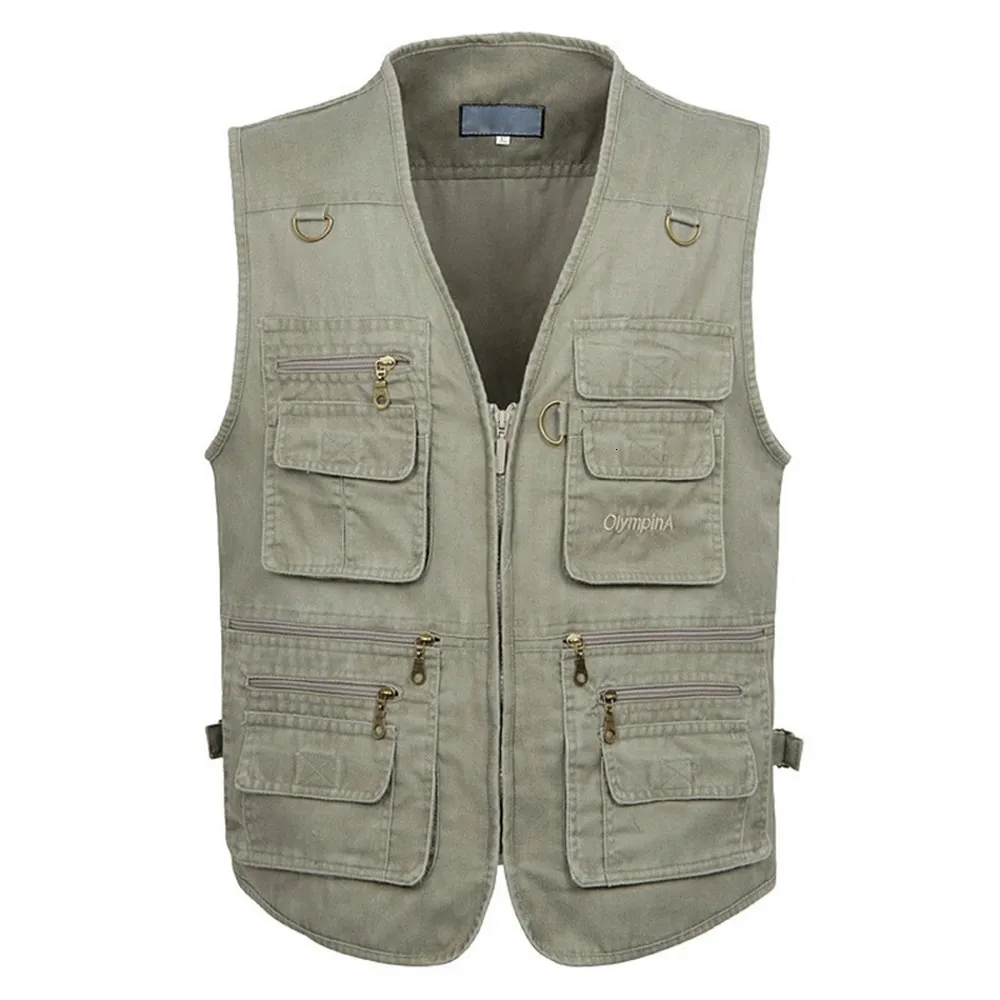 Men's Vests 8XL 9XL 10XL Male Casual Summer Big Size Cotton Sleeveless Vest With Many 16 Pockets Men Multi Pocket Pograph Waistcoat 230809