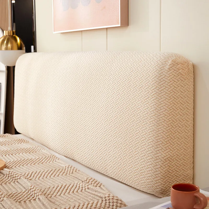 Nordiska all-inclusive-headboard täcker dammsäkra elastiska jacquard vävfleece enkel soffa ryggstödskydd