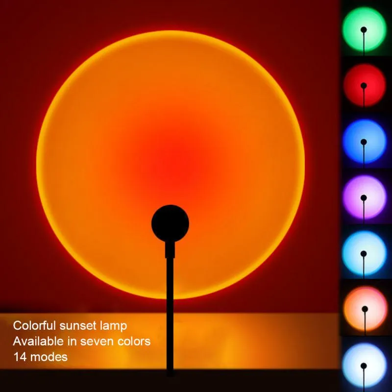 Gün batımı lambası hafif gökkuşağı neon gece projektörü usb fotoğrafçılık duvar atmosferi selfie led aydınlatma yatak odası ev dekor hediye canlı