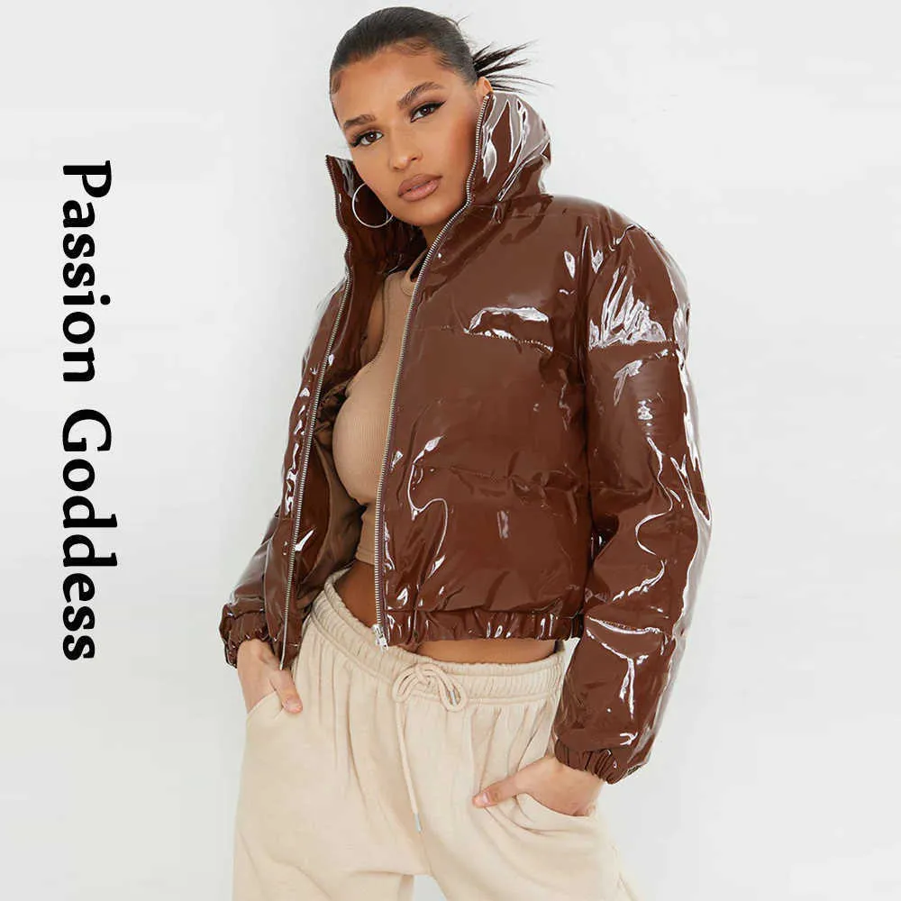 Shiny cropped shop puffer jacket wholesale