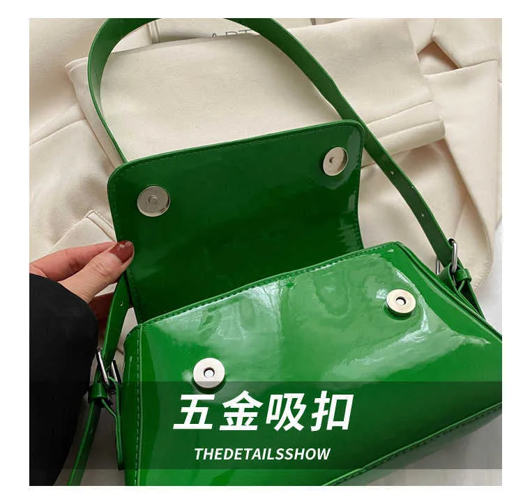 Stylish Korean Style Hot Pink Crossbody Bag Lacquer Leather