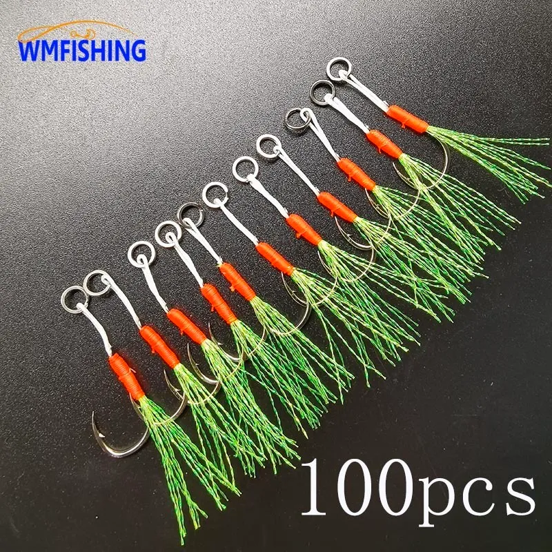 Fishing Hooks Assist Hook Lure Fish Cast Jigs Barbed Single Jig Thread  Feather Pesca Carbon Steel Peche Slow Jigging 230809 From Daye09, $14.5