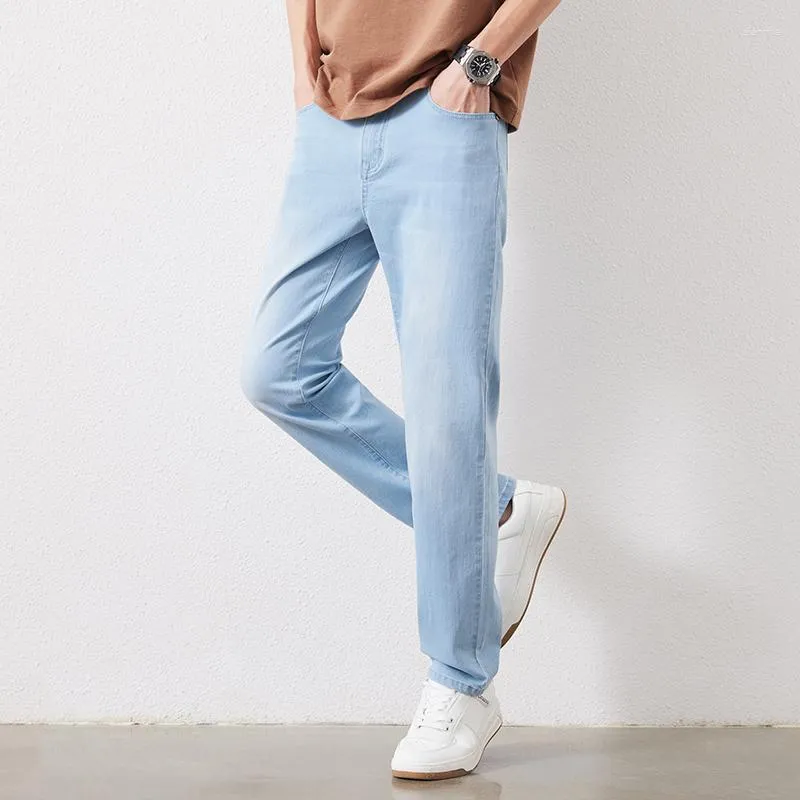 Jeans Men's Summer Thin Loose Straight Wide Leg Trousers Boys American  Trendy Brand Tooling Casual Pants Men's Style